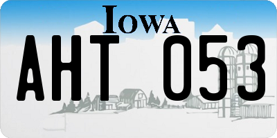 IA license plate AHT053