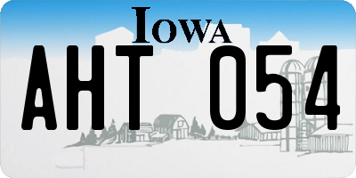 IA license plate AHT054