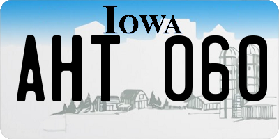 IA license plate AHT060