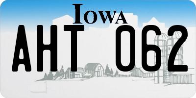 IA license plate AHT062