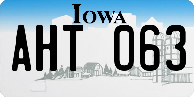 IA license plate AHT063