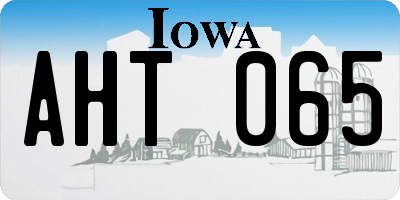 IA license plate AHT065