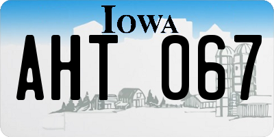 IA license plate AHT067