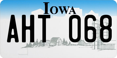 IA license plate AHT068