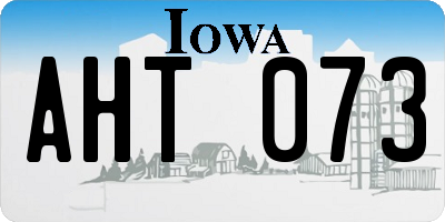 IA license plate AHT073