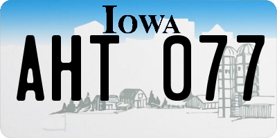IA license plate AHT077