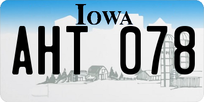 IA license plate AHT078