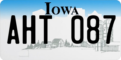 IA license plate AHT087