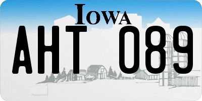 IA license plate AHT089