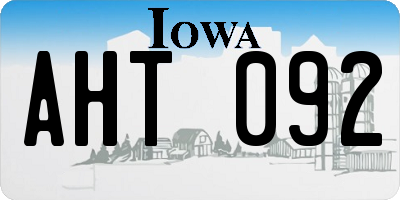 IA license plate AHT092