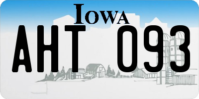 IA license plate AHT093