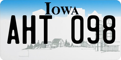 IA license plate AHT098