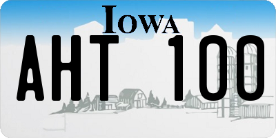 IA license plate AHT100