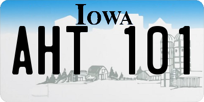 IA license plate AHT101