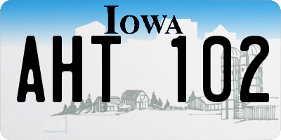 IA license plate AHT102