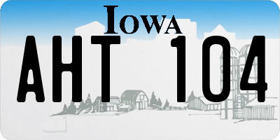 IA license plate AHT104