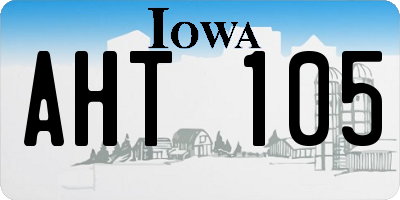 IA license plate AHT105