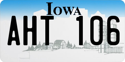 IA license plate AHT106