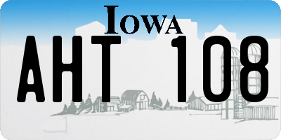 IA license plate AHT108