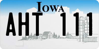 IA license plate AHT111