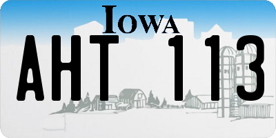 IA license plate AHT113