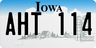 IA license plate AHT114