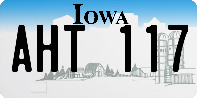 IA license plate AHT117