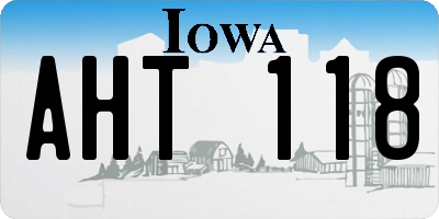 IA license plate AHT118