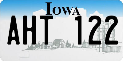 IA license plate AHT122