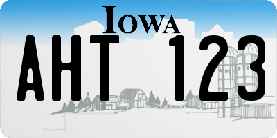 IA license plate AHT123