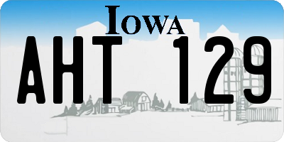 IA license plate AHT129