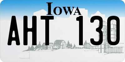 IA license plate AHT130