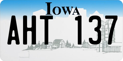 IA license plate AHT137
