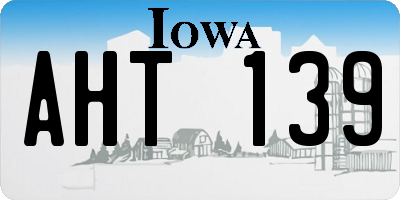 IA license plate AHT139