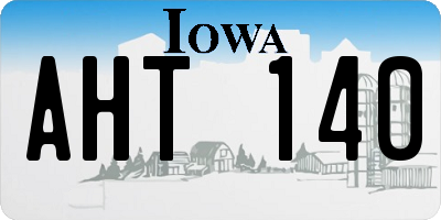 IA license plate AHT140