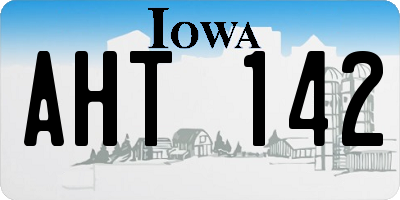 IA license plate AHT142