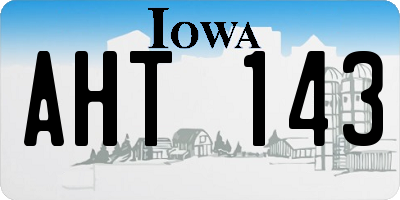 IA license plate AHT143