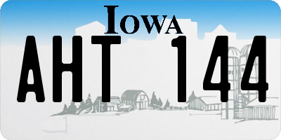 IA license plate AHT144
