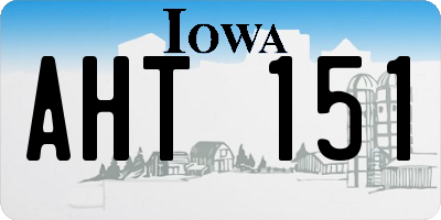 IA license plate AHT151