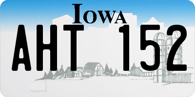IA license plate AHT152