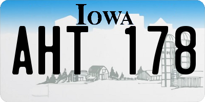 IA license plate AHT178