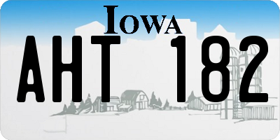 IA license plate AHT182