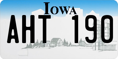 IA license plate AHT190
