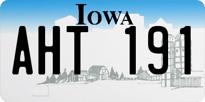IA license plate AHT191