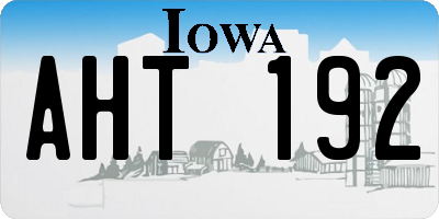 IA license plate AHT192