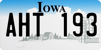 IA license plate AHT193