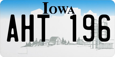 IA license plate AHT196