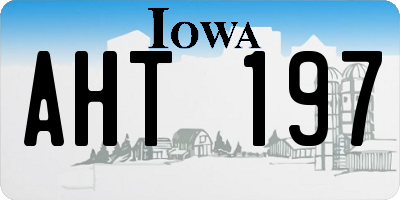 IA license plate AHT197