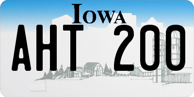 IA license plate AHT200