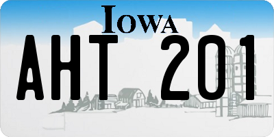 IA license plate AHT201